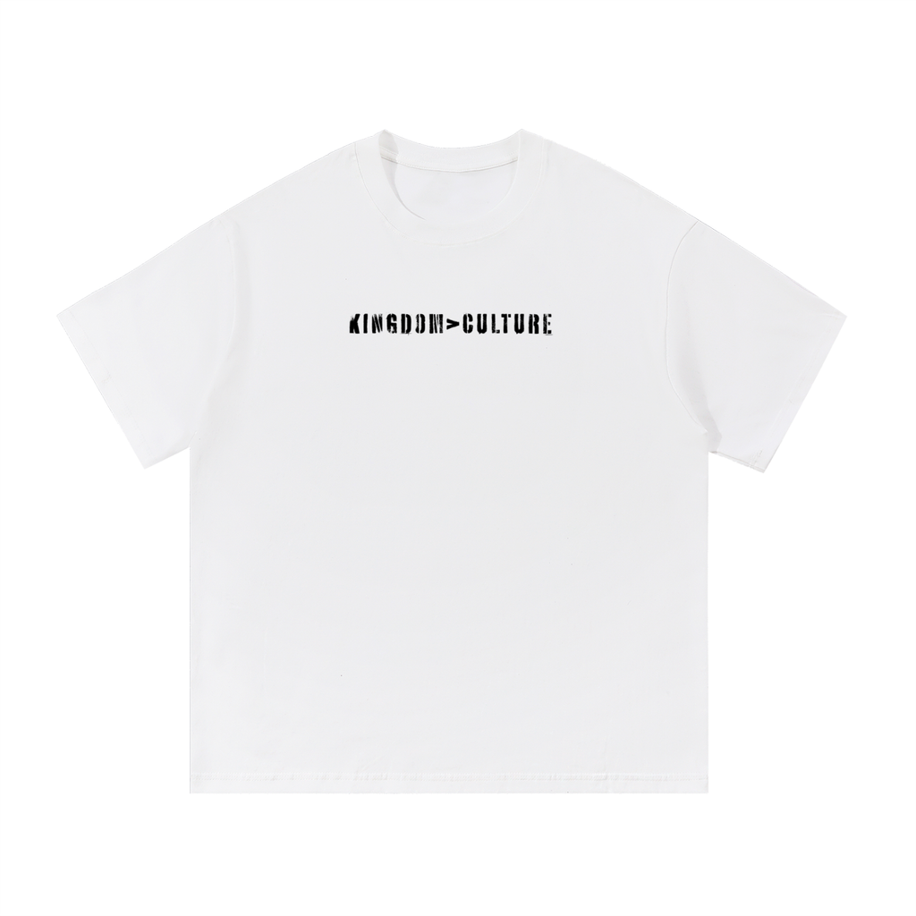 Heavyweight Oversized Unisex "Kingdom Of Culture" White Tee