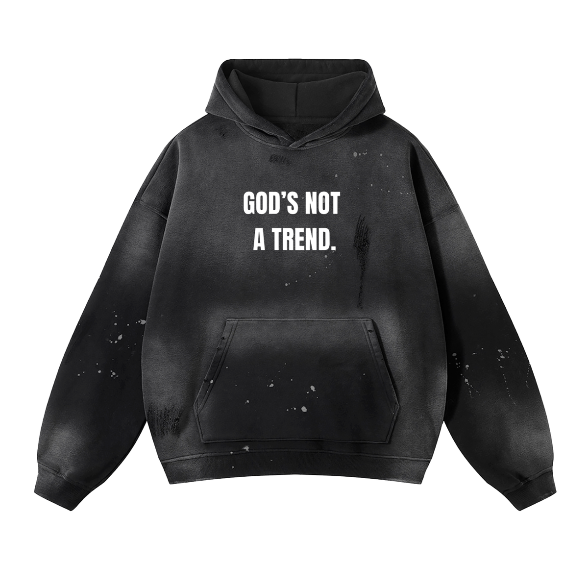 "God's Not A Trend" Vintage Acid Washed Hoodie